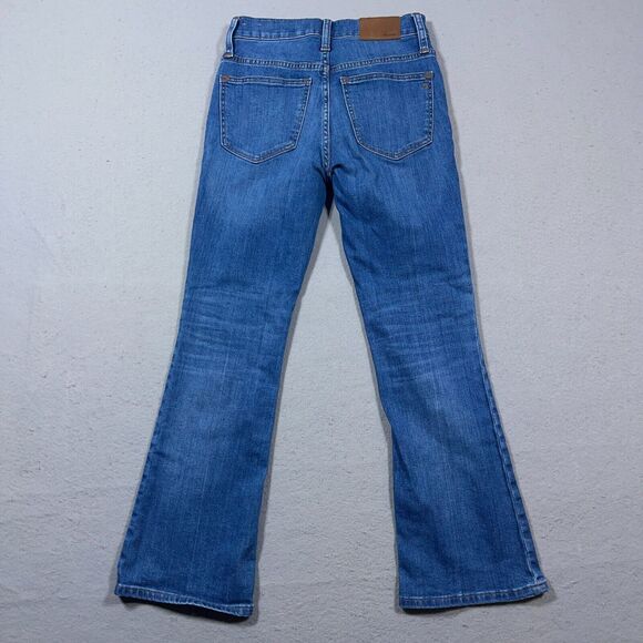 Madewell Jeans Women 24 Cali Demi Boot Cropped High Rise Demin Blue‎ Mid - Picture 10 of 11